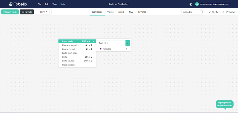 How to Insert and Search for Nodes in Fabella Creator